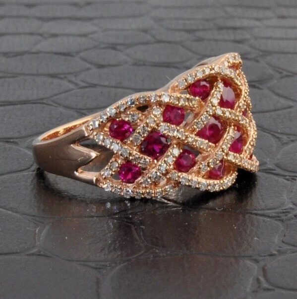 2.30Ct Round Cut Lab-Created Ruby Women’s Wedding Ring In 14K Rose Gold Plated