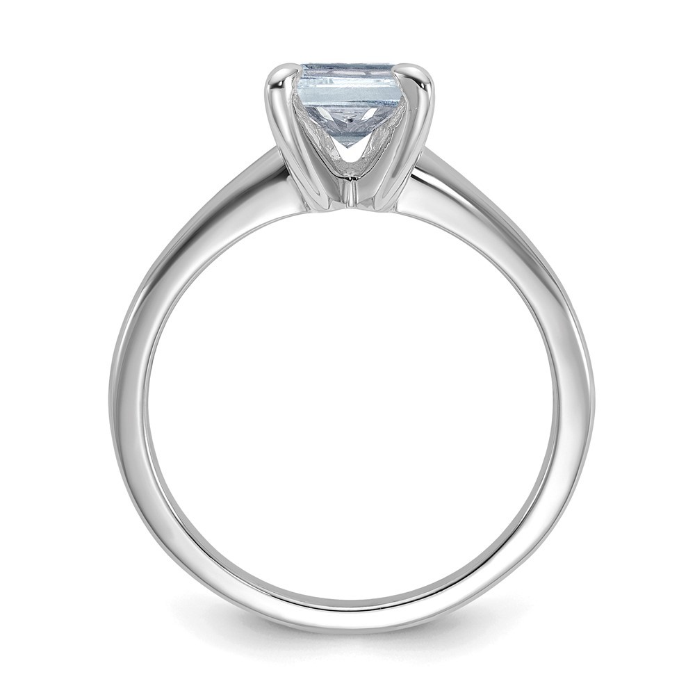14k White Gold 1 3/4ct. Emerald Cut Moissanite Solitaire Engagement Ring Size 7
