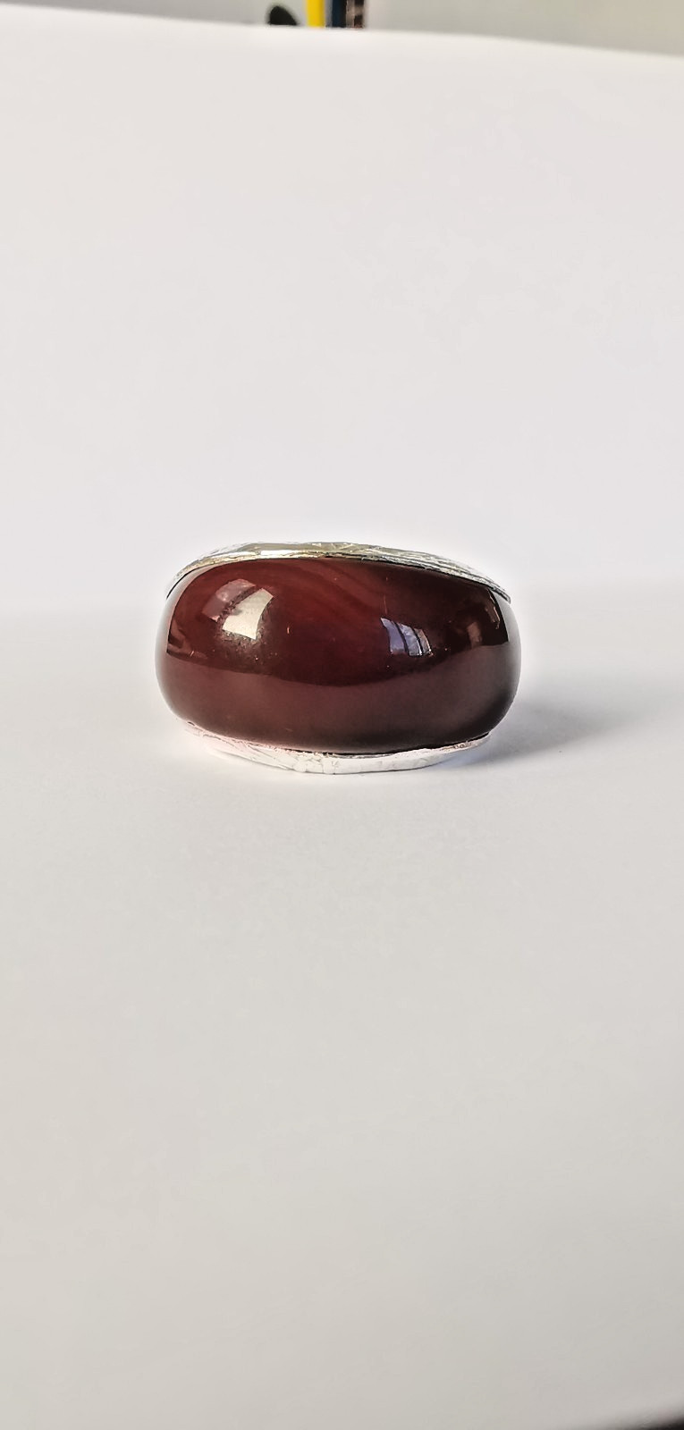 Handmade Fine Silver 999 Agate Ring, Unisex Chunky Statement Band, One of a Kind