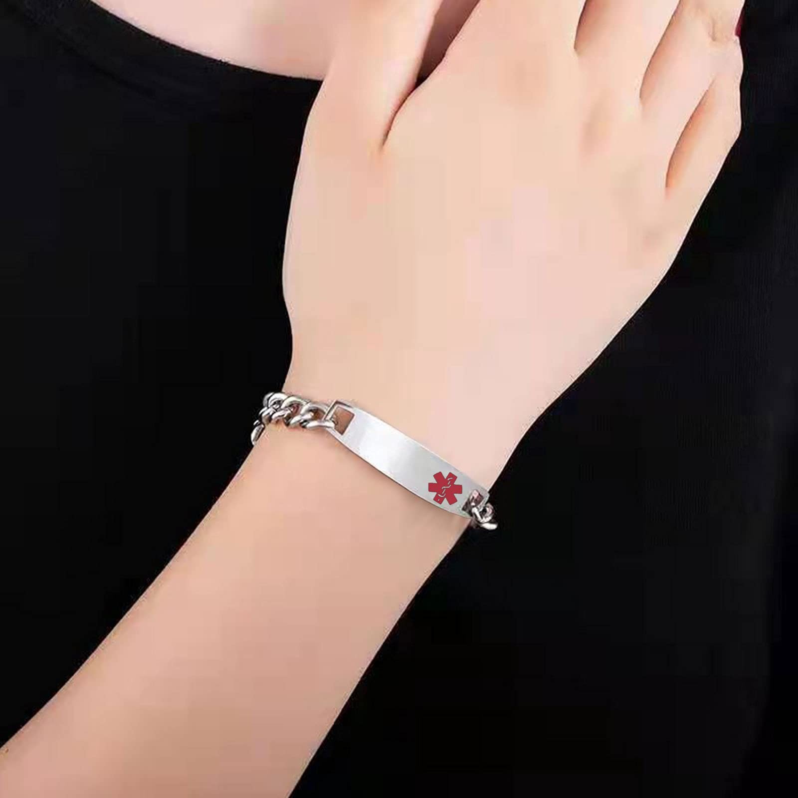 Red Medical Alert Type 2 Diabetes Bracelet for Women Men Emergency First Aid …