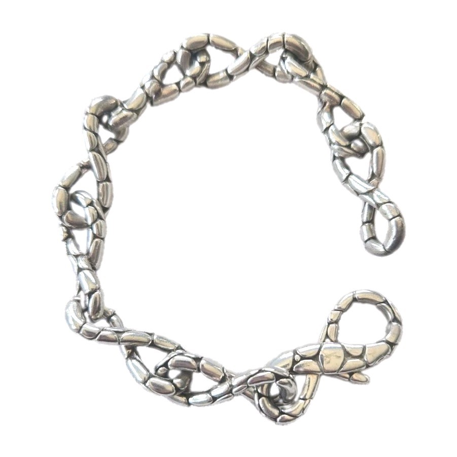 John Hardy 925 Sterling Silver Kali Dotted Infinity Link Bracelet 7.75″ 45 GRAMS