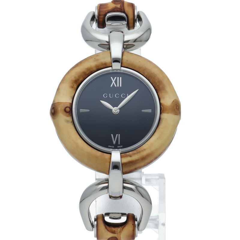 Gucci Bamboo ladies watch 132.4 YA132401 box SS ladies watch black Middle