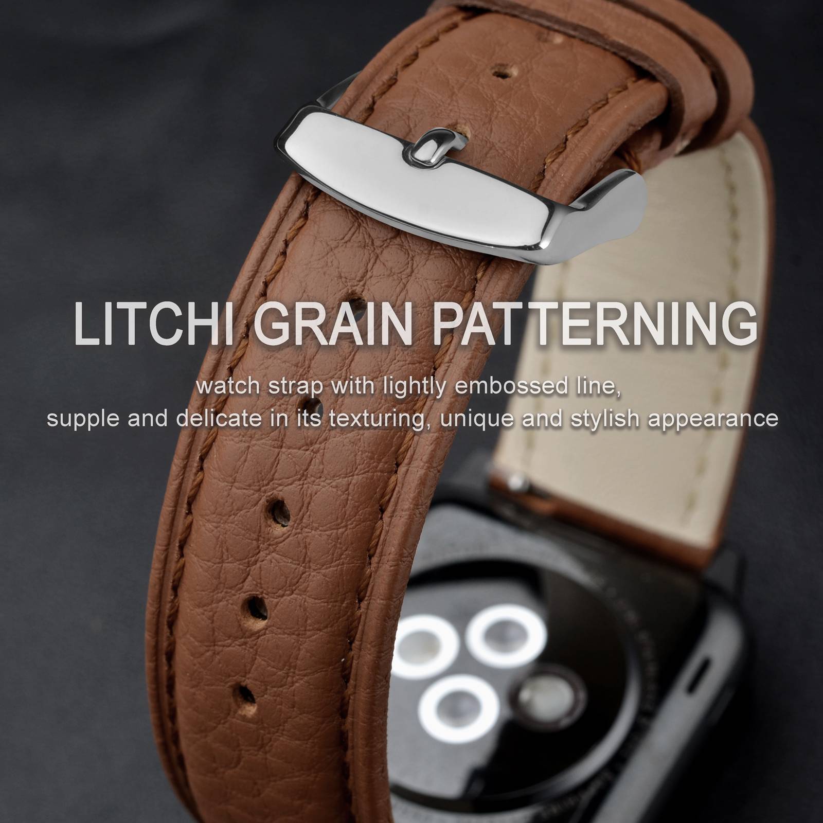 ANNEFIT Watch Band Quick Release Textured Padded Leather Straps 16mm-22mm