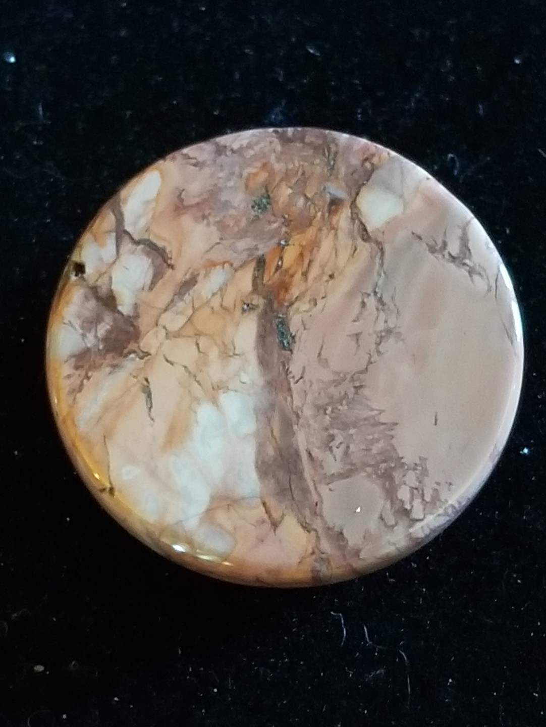 Charming Unique Natural Brown Rhyolite Round Cab Cabochon 26*7mm A705