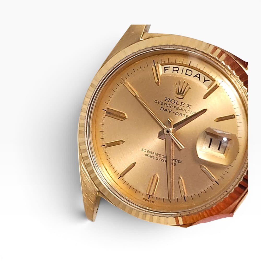 Rolex Day-Date President 36mm 18K Yellow Gold Tropical Dial Watch 1803 Year 1963