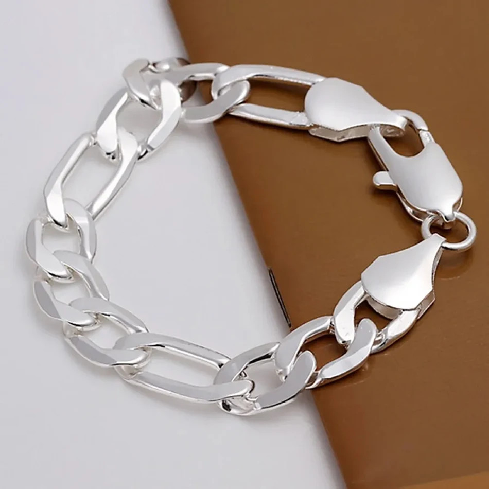 top quality beautiful 925 Sterling Silver Bracelet Jewelry fashion charm Men