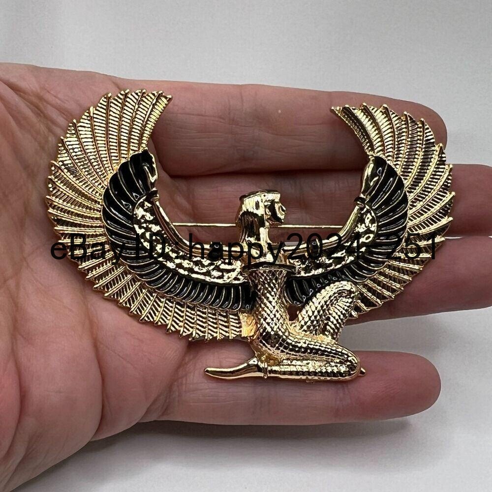 Vintage Brooch Large Egypt Fairy Brooch Pin Enamel Flying Eagle Lady Party Gifts