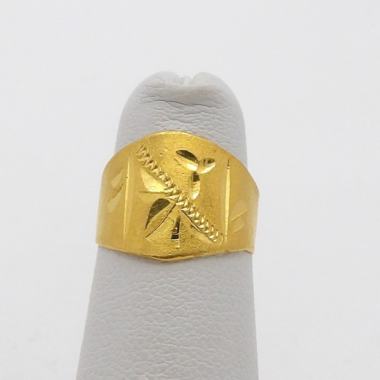 Solid 24k Gold 999 Baby Child Ring Adjusts Size 1 to 6 Cigar Band Setting