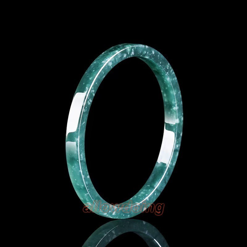 Real Grade A Natural Blue Jade Jadeite Bracelet Smooth Square Bangle ID 52-61mm