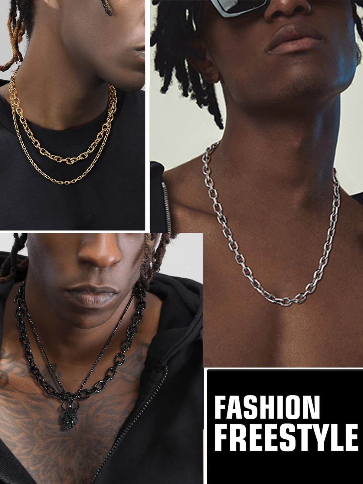 ChainsHouse Stainless Steel Cable Chain Necklaces for Men Women | 3mm/5mm/7mm…