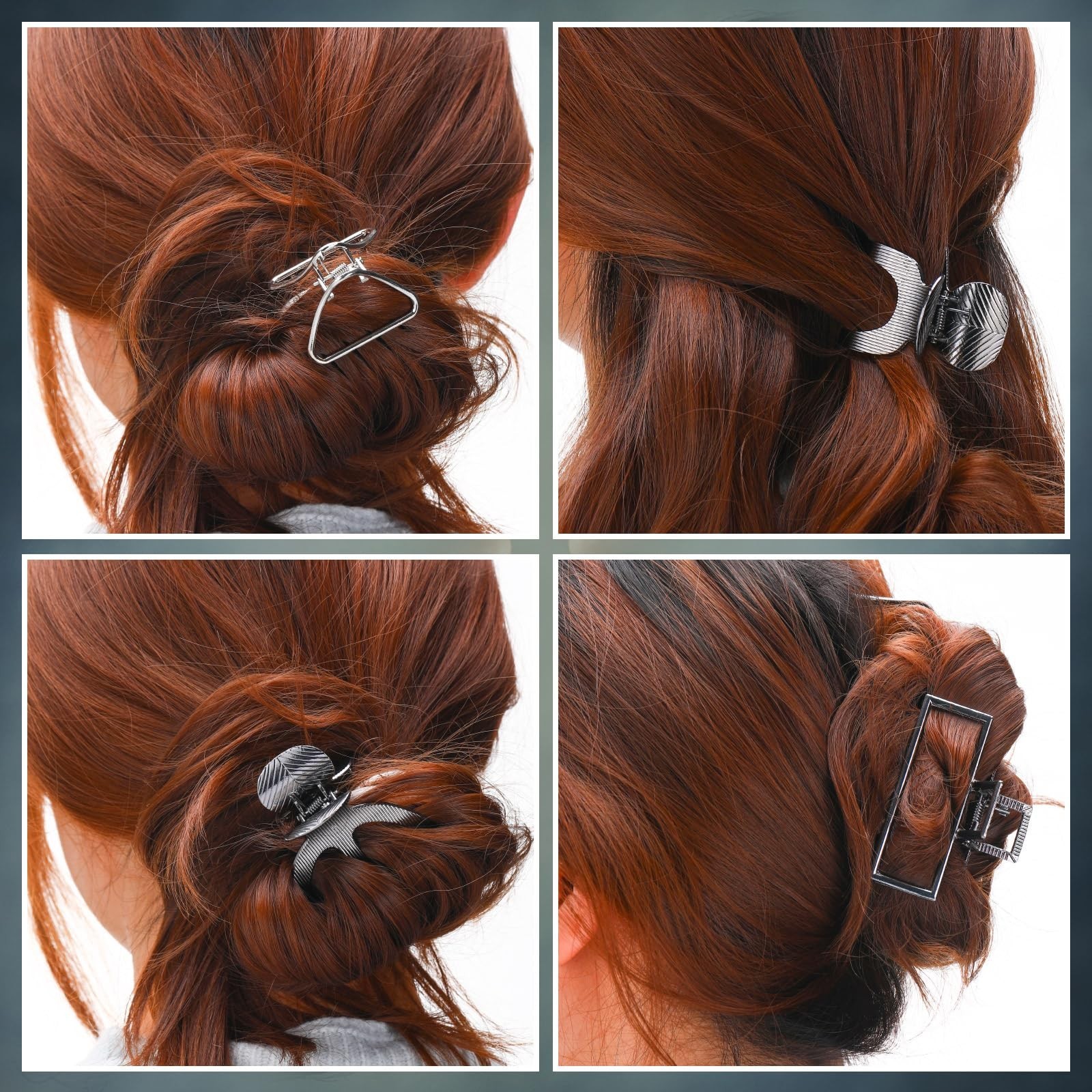 6 Pieces Men Metal Hair Claw Clips Non Slip Metal Hair Clips for Men Strong A…