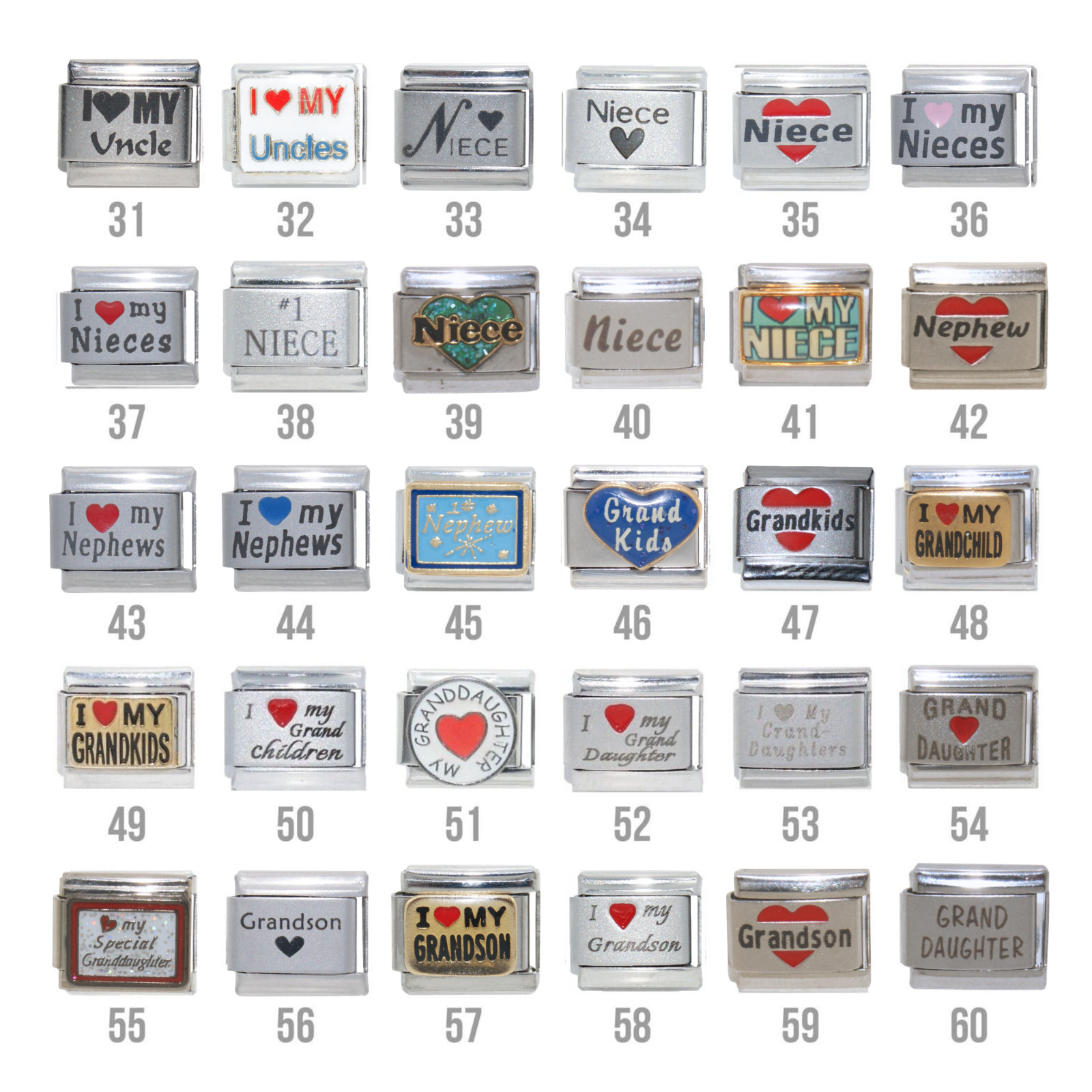 Family 9mm classic Italian Charm – Fits 9mm classic Italian charm bracelets