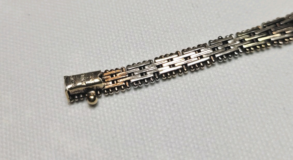Vintage Sterling 925 ITALY MILOR Tri-Color 7.5″ Riccio Chain Bracelet 20.79gr