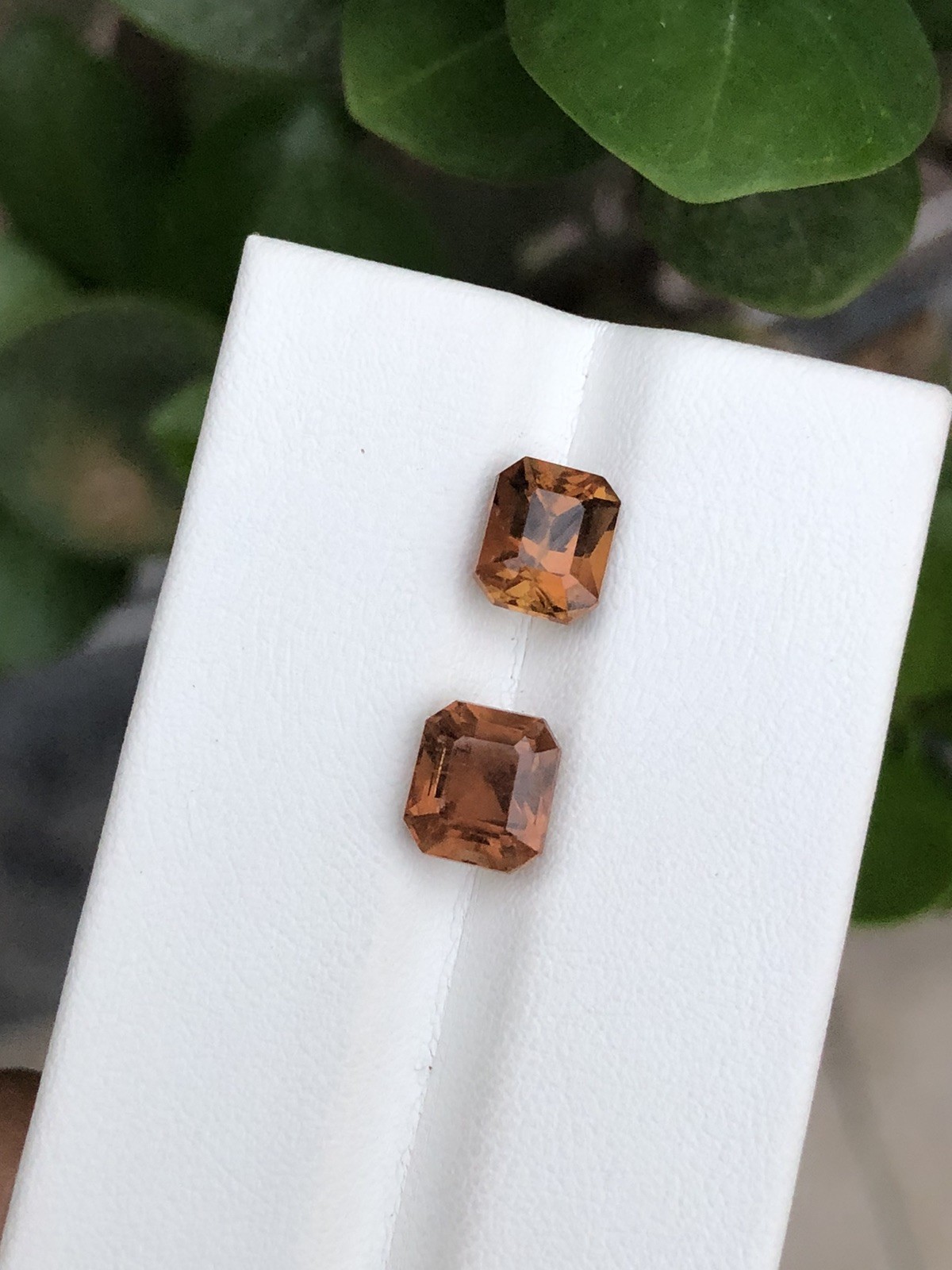 Natural Imperial Topaz Pair 4.35 Ct Emerald Cut Loose Gemstones Golden Brown