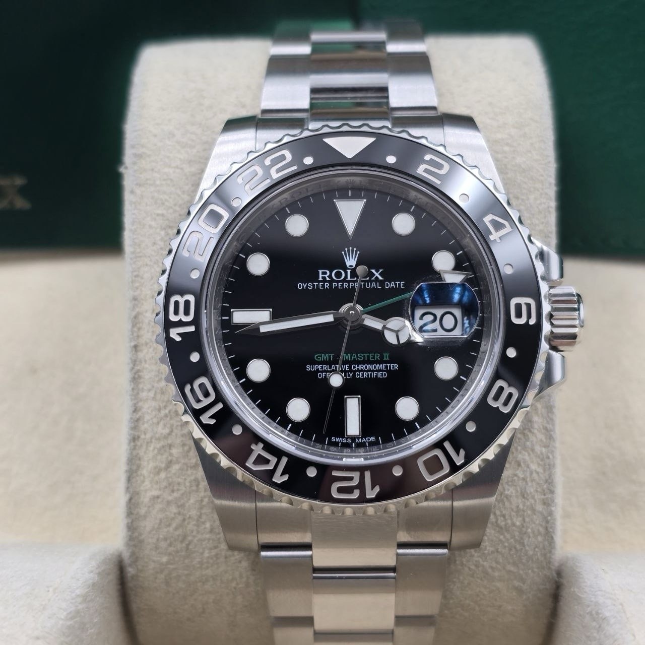 2013 PAPERS Rolex GMT Master II 116710LN Steel Ceramic “Green Arrow” 40mm BOX