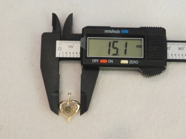 10K YELLOW /WHITE GOLD “HARLEY DAVIDSON” HEART PENDANT 1.64 GRAMS TW 15.1MM WIDE