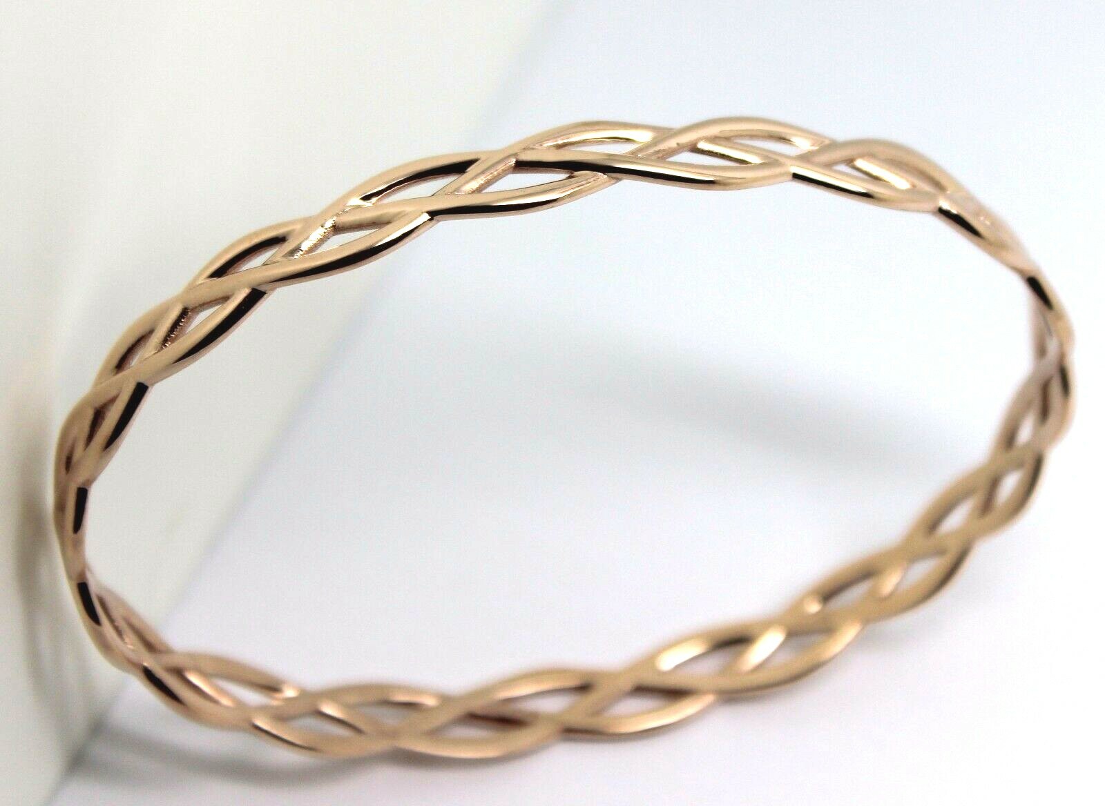 Kaedesigns Genuine 9ct 9k 375 Rose Gold Celtic Knot Oval Bangle 7.2cm X 5.2cm
