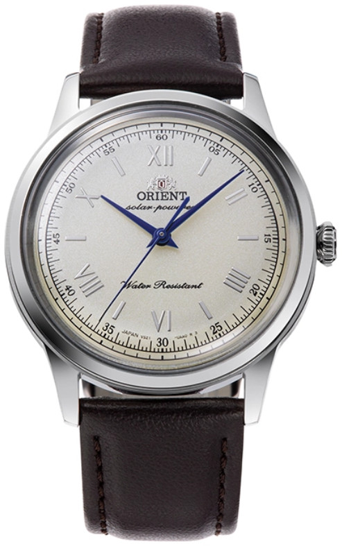 Orient Watch Quartz Solar-Powered Men’s Classic Dressy Ivory and Brown