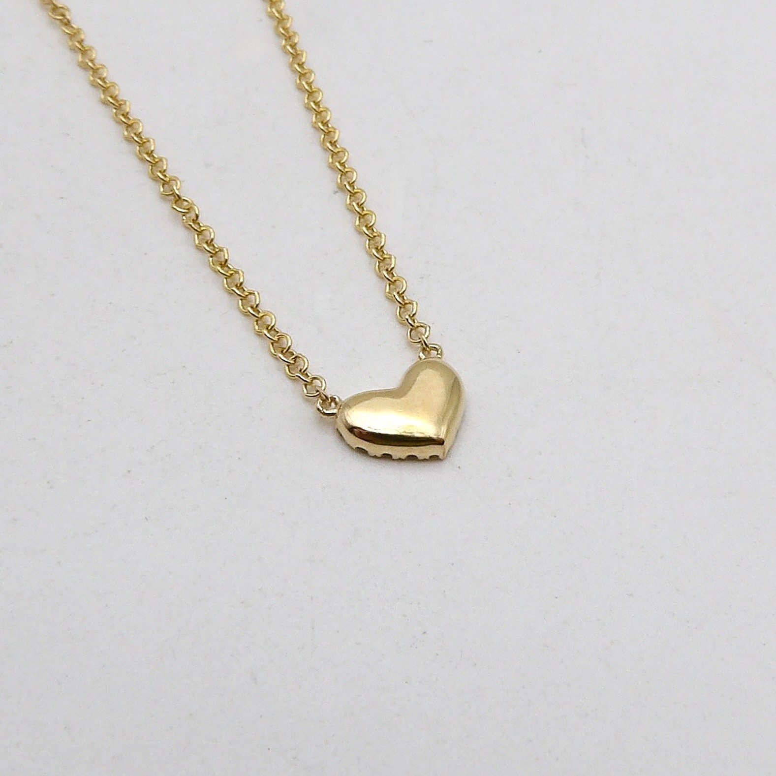 Solid 14k Gold Natural Diamond Heart Pendant Necklace Pave Setting Gabriel Co