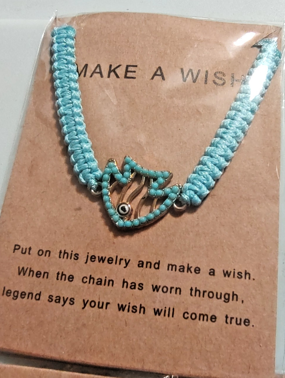 Make A Wish Turquois Beach Themed Bracelets- 5 Individually Wrapped