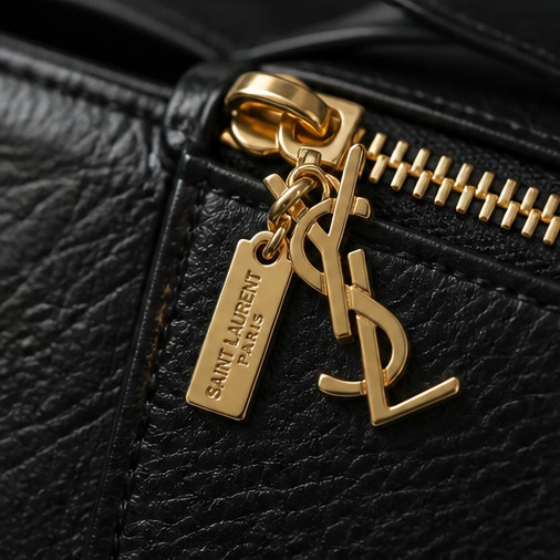 YSL charm pendant stamped zipper pull