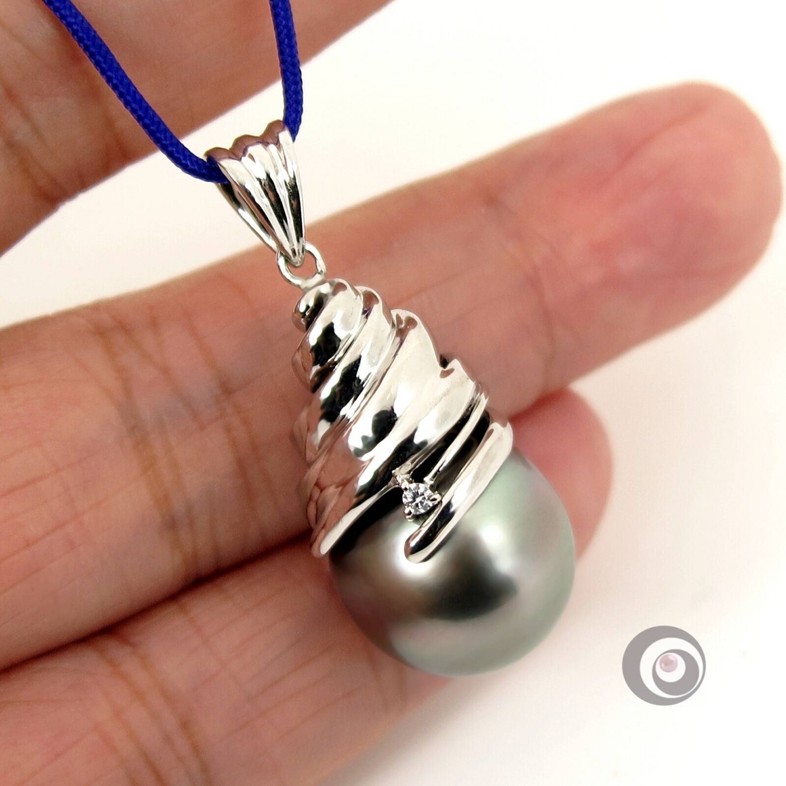 Massive 14.7*17.0mm Genuine Tahitian Pearl Pendant, 925 Sterling Silver #SP1602