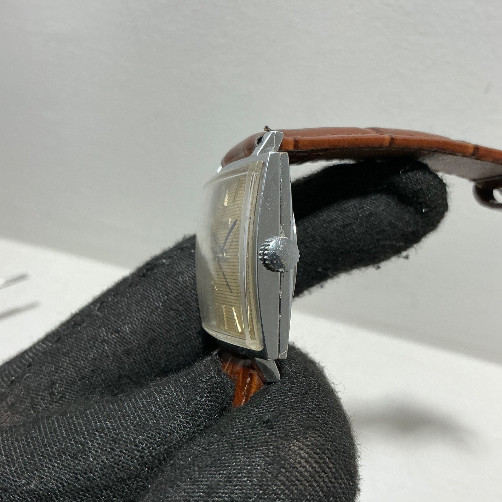 Vintage Yema Automatic Arabic Date Textured Dial Square 29mm Swiss