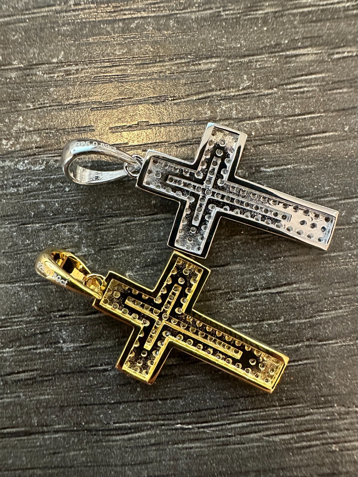 0.89ct VVS Real Diamond Iced Cross Pendant Natural 925 Silver Necklace Pendant