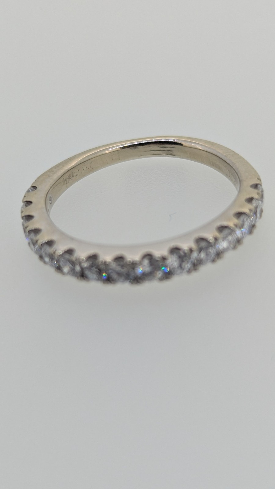 14k White Gold 1/2 ctw Sz 5 2.1mm Round LAB Diamond Stack Half Band 2.4mm