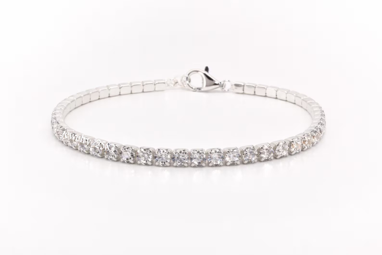 New Arrival 1mm To 3mm Mother Day Real Moissanite Tennis 7.5″ Bracelet 925Silver