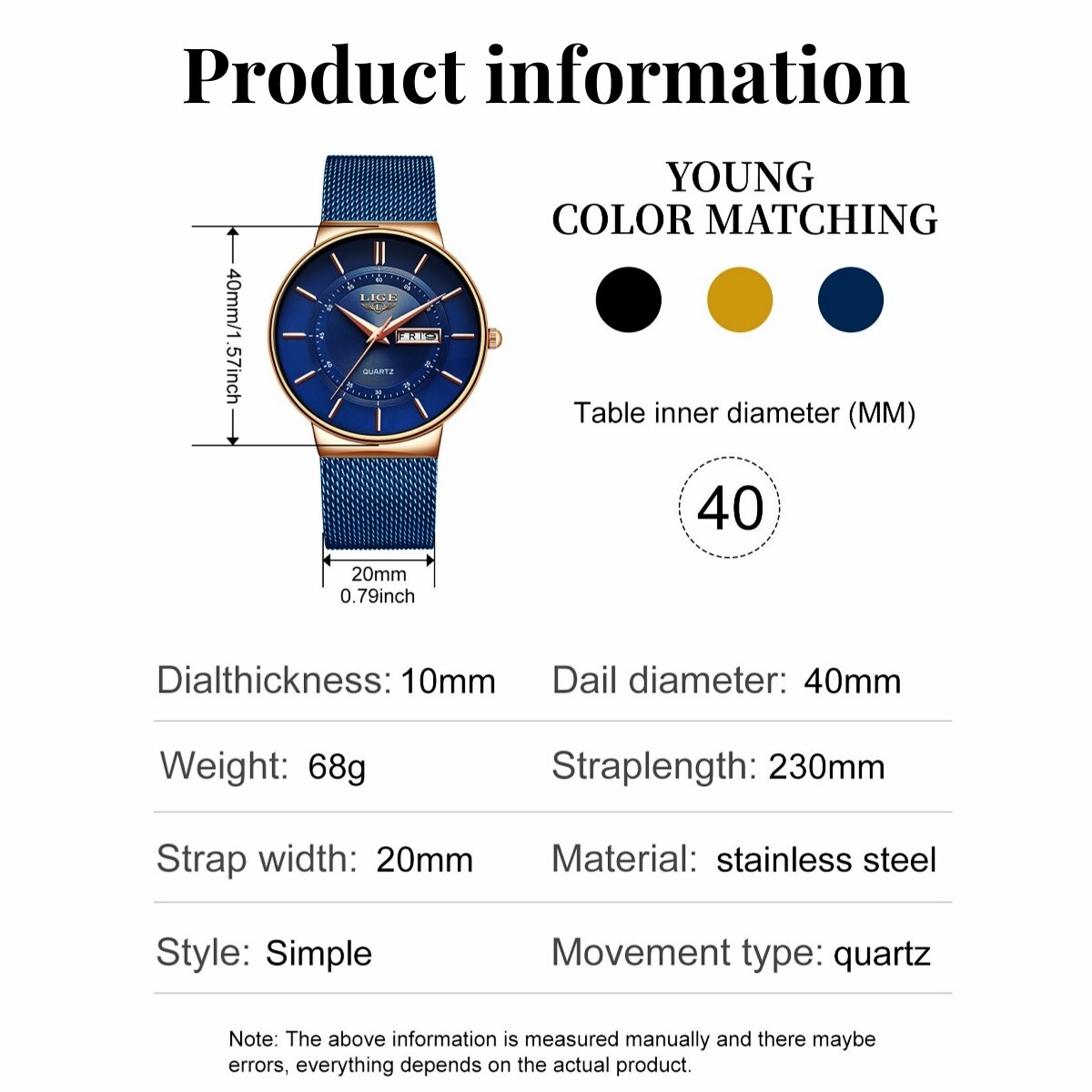 Waterproof Men Watch Ultra Thin Casual Business Stainless Steel Quartz Date Week