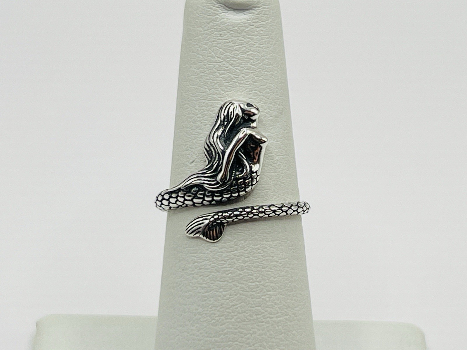 Sterling Silver 16mm 3D Mermaid Ring