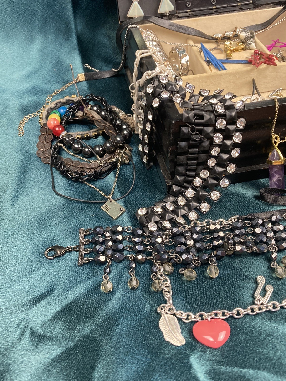 25 Lot Gothic Inspired Costume Jewelry Romance Goth Earring Emo Box Included