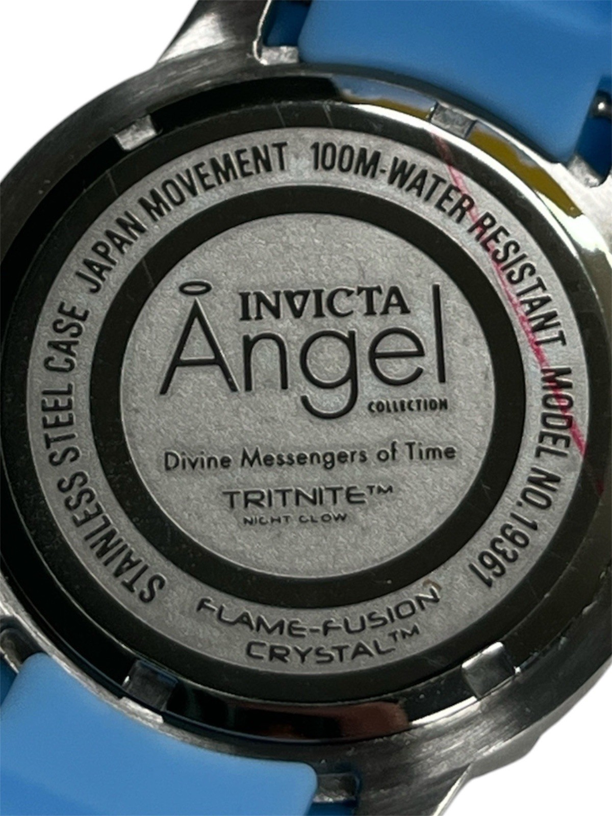 Invicta Angel 19361 Women’s Watch NWT Blue Silicone Quartz 100M Flame‑Fusion