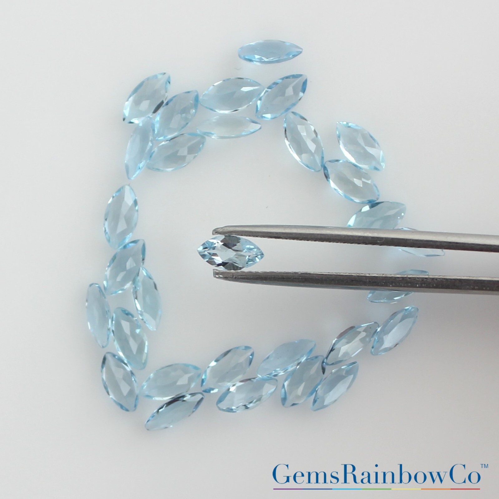 Natural Aquamarine Marquise 4x2mm and 6x3mm Faceted Loose Gemstones AAA Quality