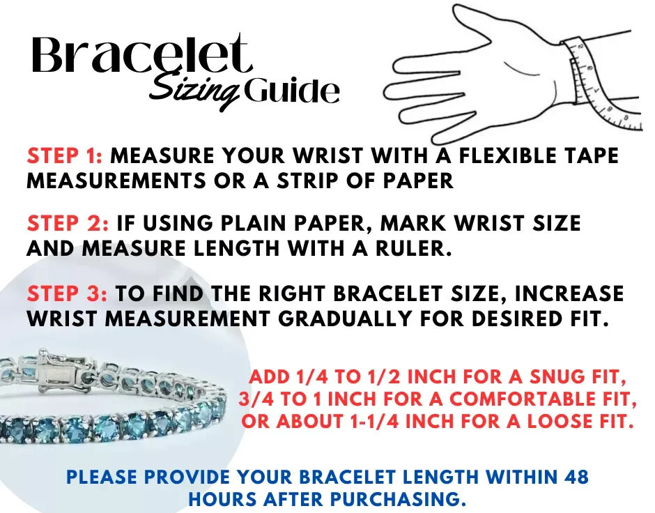Men’s Tennis Bracelet 15CT Lab Created Diamond&Sapphire 14k White Gold Plated 8″
