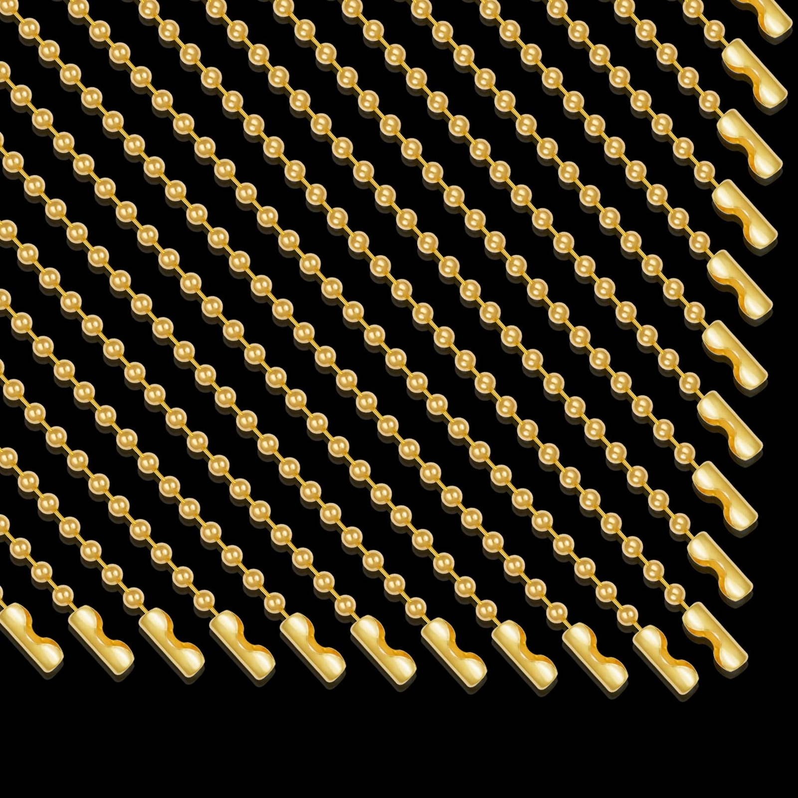 30pcs 24 inches Gold Plated Metal Ball Necklace Bead Chain Jewelry Findings