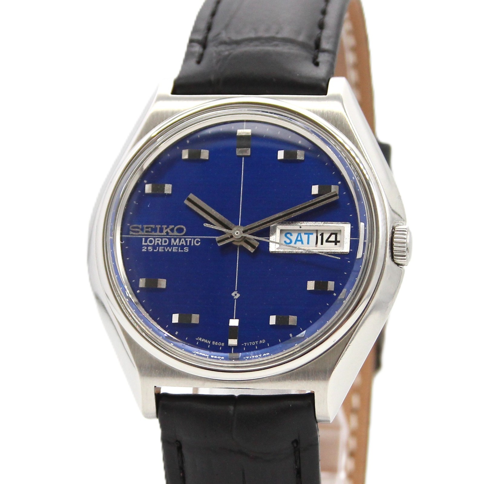 [N MINT] SEIKO LORD MATIC 5606-7010 Blue Automatic 37mm 25J Men’s Watch JP Z312