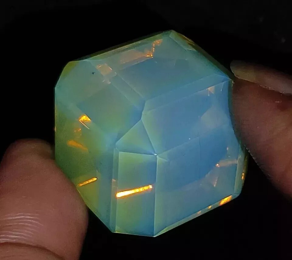 Australian Green Opal Natural 126-128 Ct Cube Welo Loose Gemstone EGL Certified