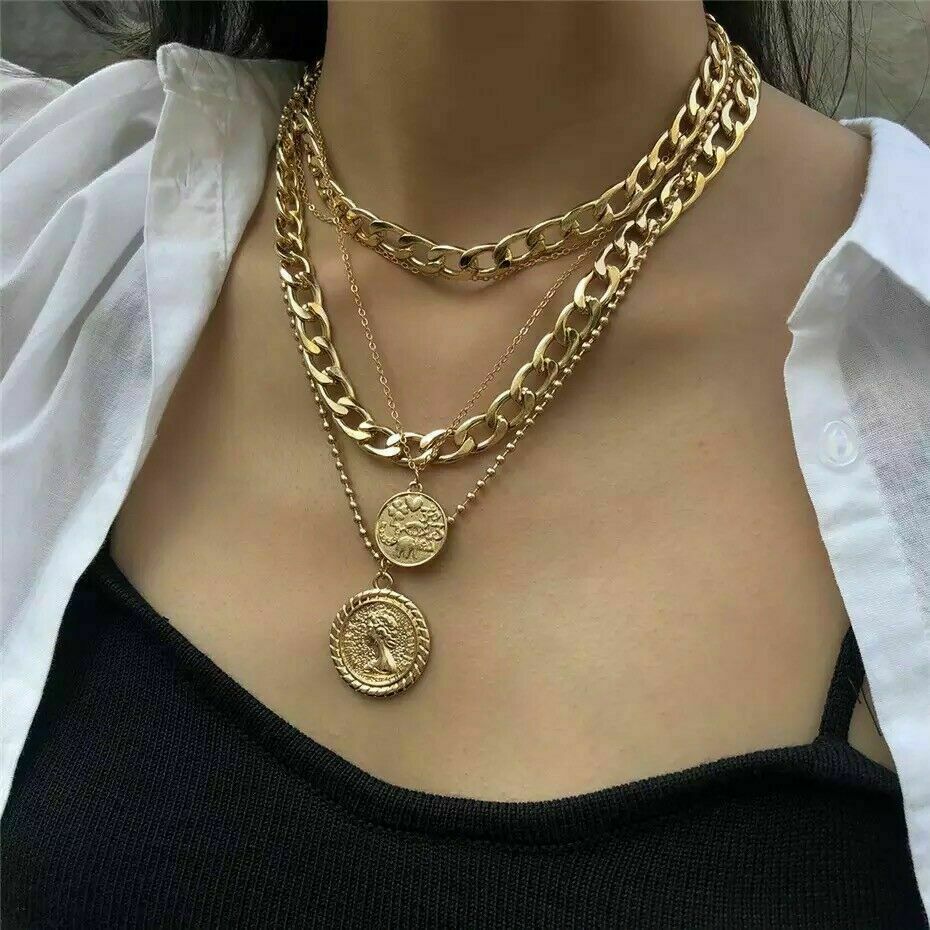 Cadenas de Oro ® Cubana 14K Joyeria Italiana Moda Collar Gargantilla para Mujer