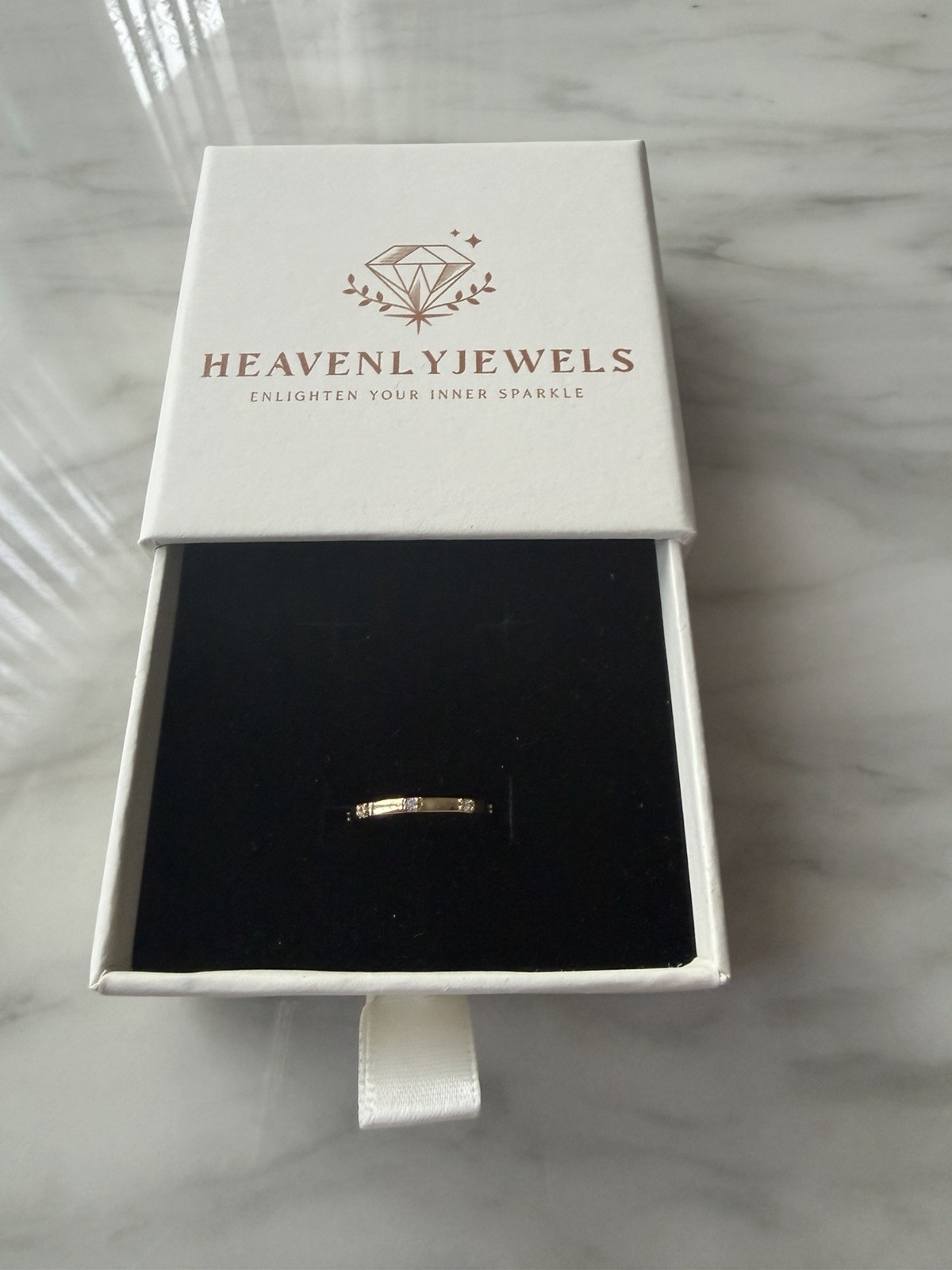 18k Gold Plated 925 Sterling Silver Filled Cubic Zircona Dainty Thin Ring Gift