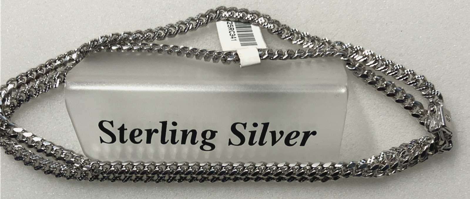 925 Sterling Silver Italy Solid Cuban Link Diamond-Cuts Chain 34grams 4.8mm 24”