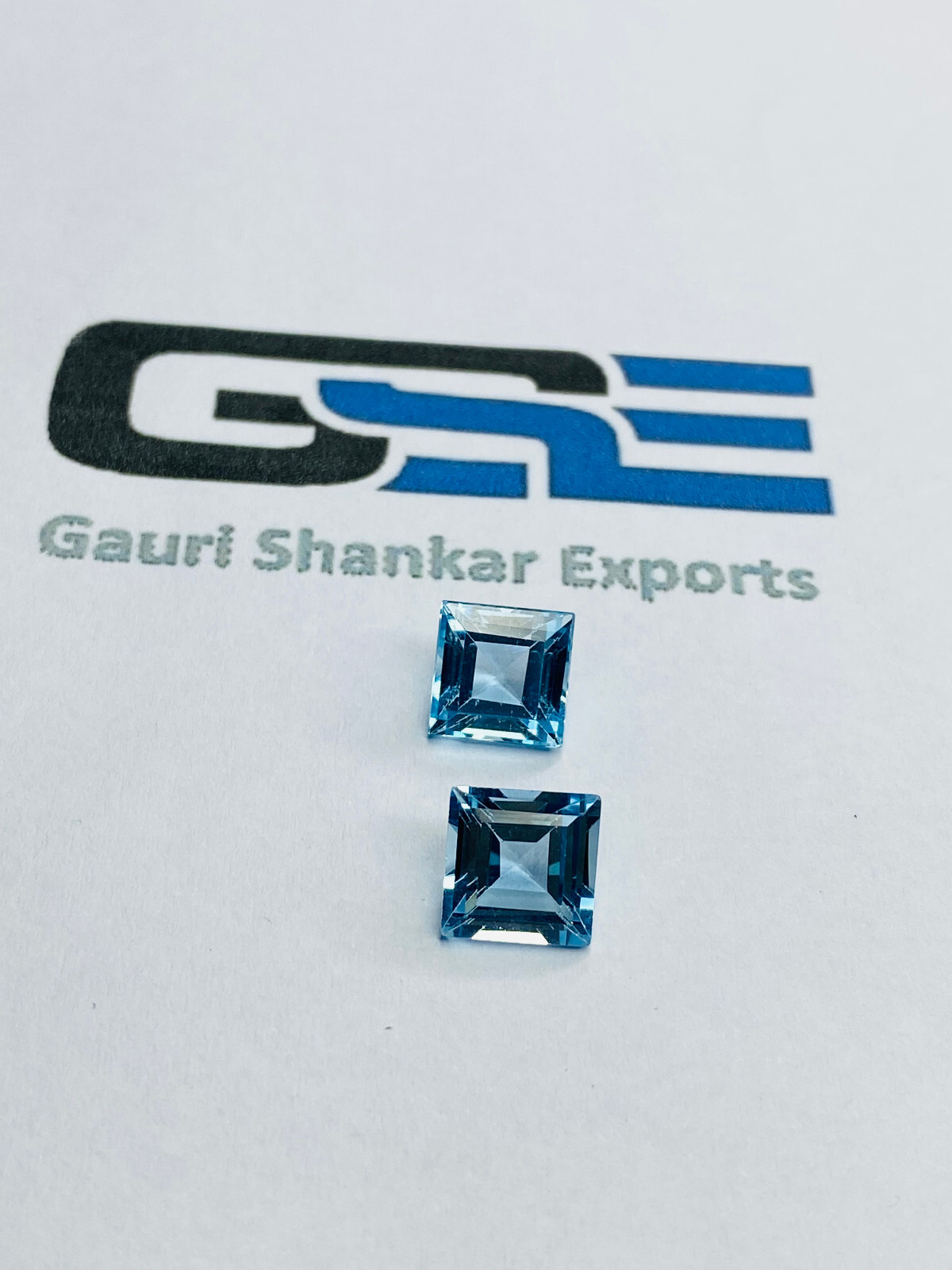 Blue Topaz Faceted Square Cut Loose Gemstone 2.5×2.5 mm to 10×10 mm DG