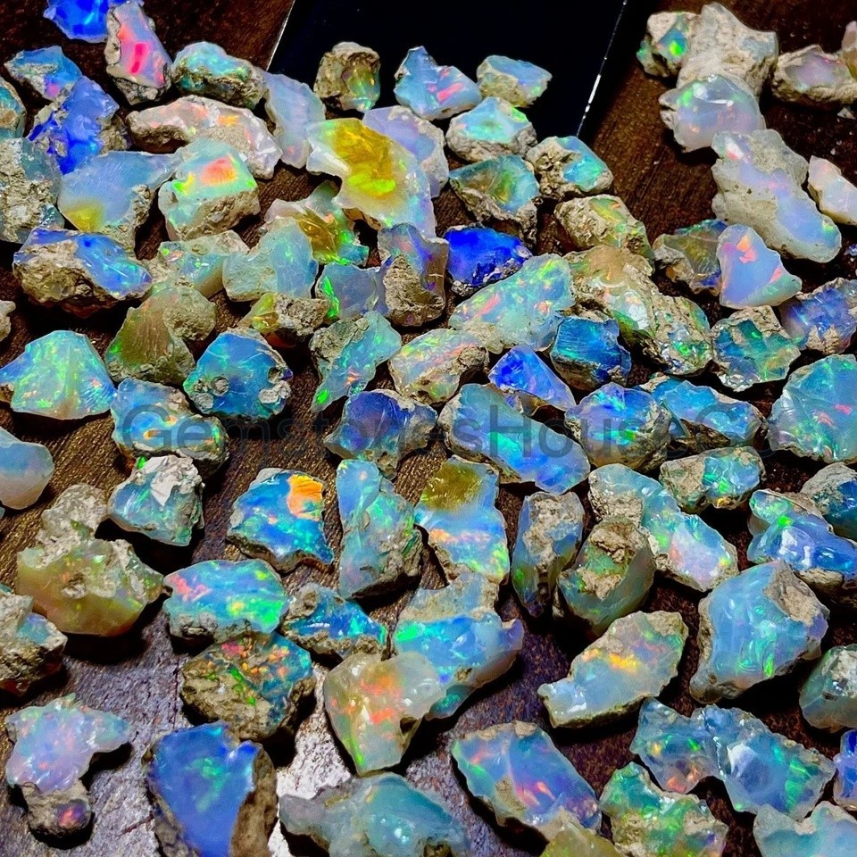 Cut Grade Opal Rough Lot AAA Grade 10 Pieces Large Size Ethiopian Welo Opal Raw
