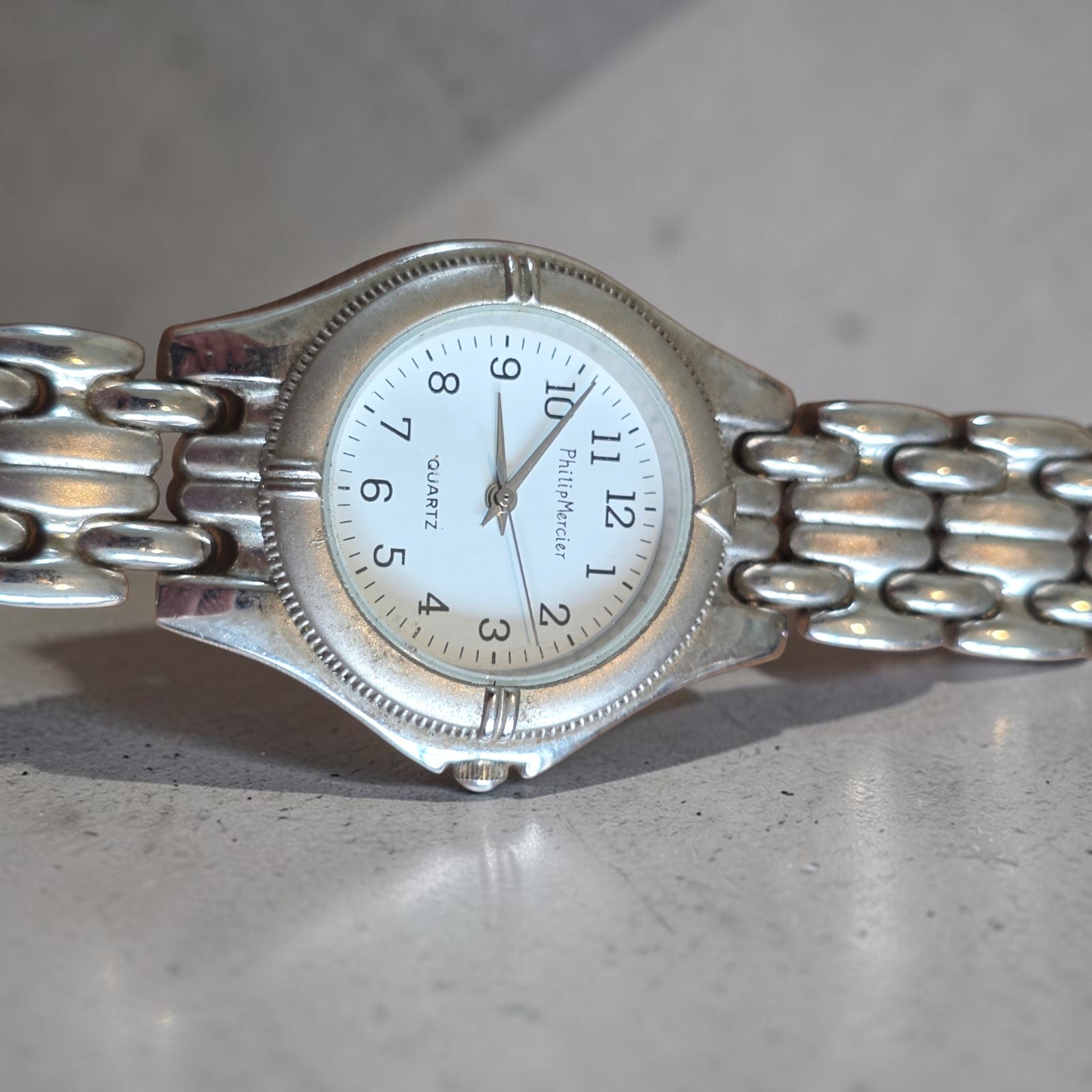 Philip Mercier Quartz Watch | 21cm | Silver Tone | Needs New Battery | Complete