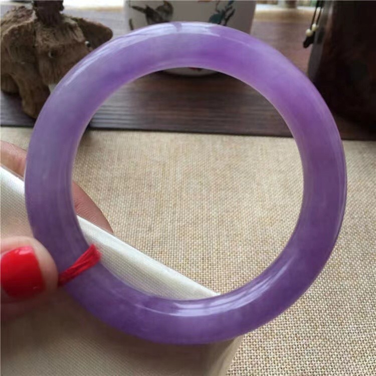 Certified Natural AAA Ice Purple Burmese Jade jadeite bracelet bangle 57MM