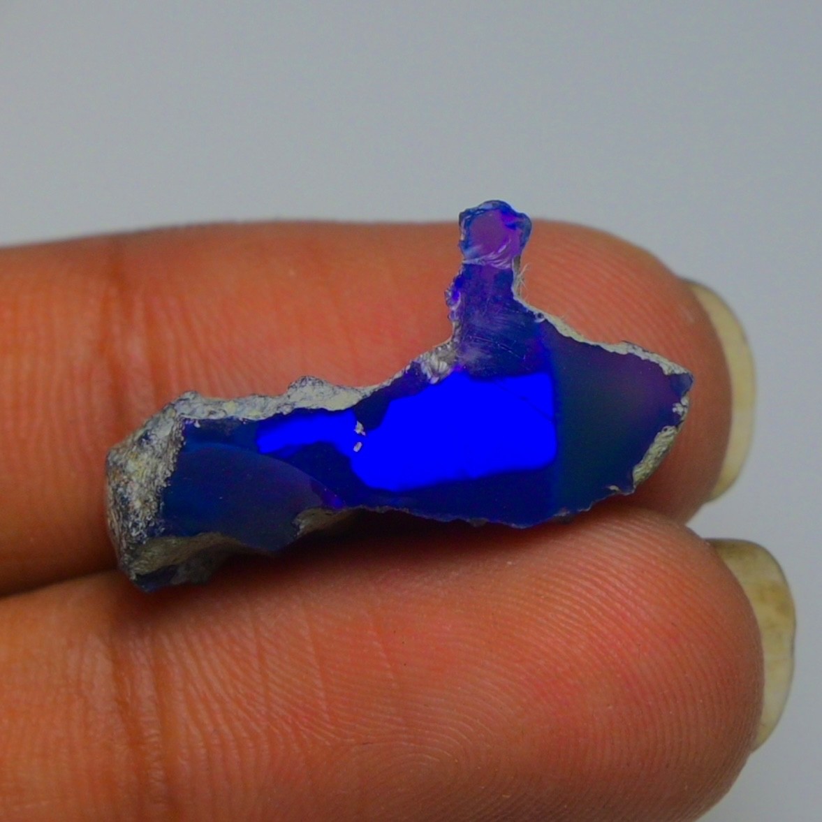 Blue Ethiopian Opal Rough 6.45 cts Smoked Black Opal Raw, Fire Opal