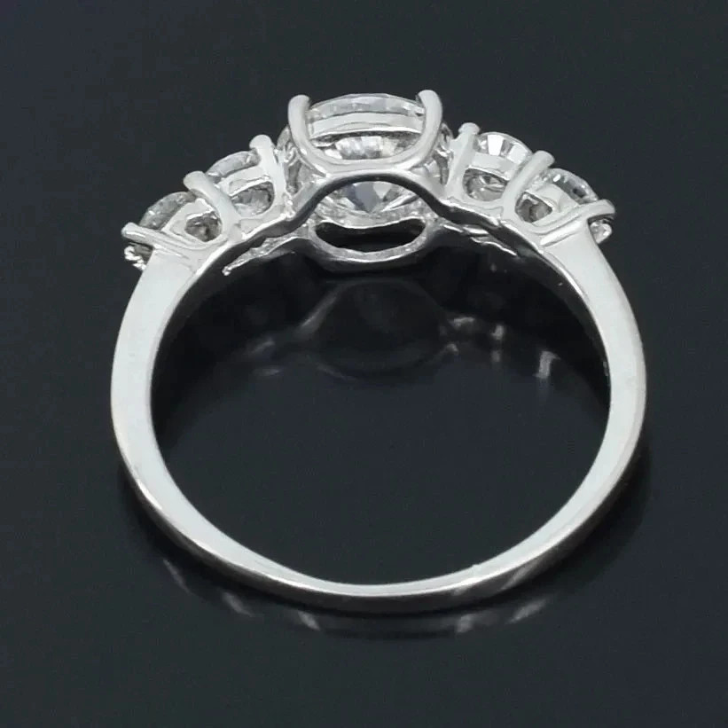 Rare 1.80 Ct Certified White Diamond Round Solitaire Ring 14k White Gold Plated