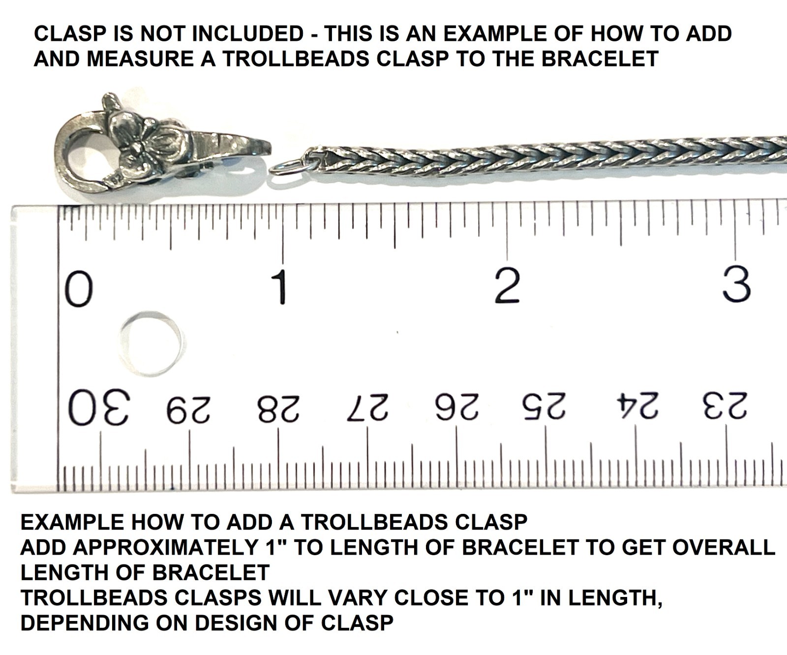 TROLLBEADS Sterling Silver Foxtail Bracelet 5.5″ Long- (Less 1″ Clasp Allowance)