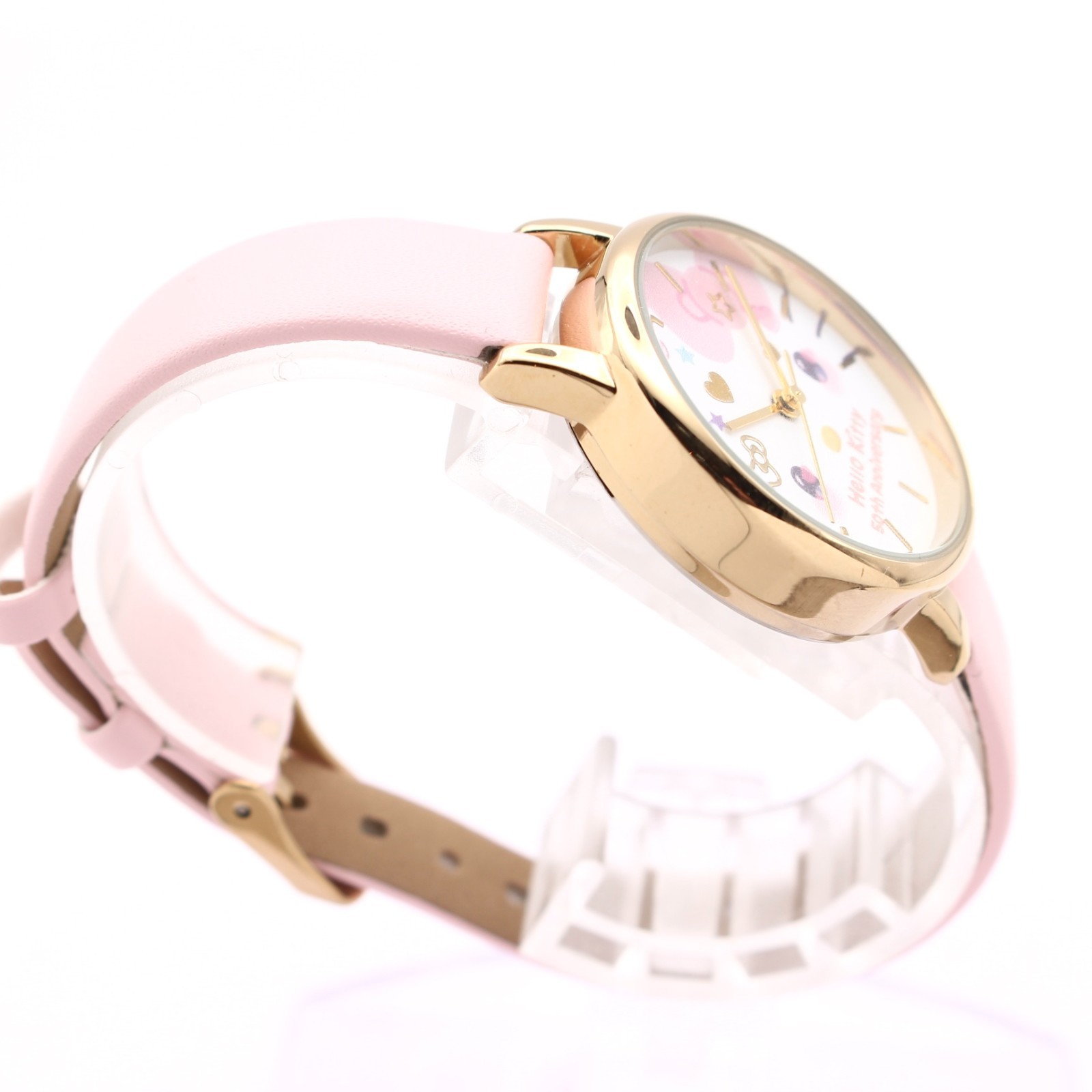 Hello Kitty 50th Anniversary Ladies Watch Pink Gold Quartz w/Box Warranty Japan